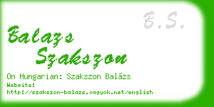 balazs szakszon business card